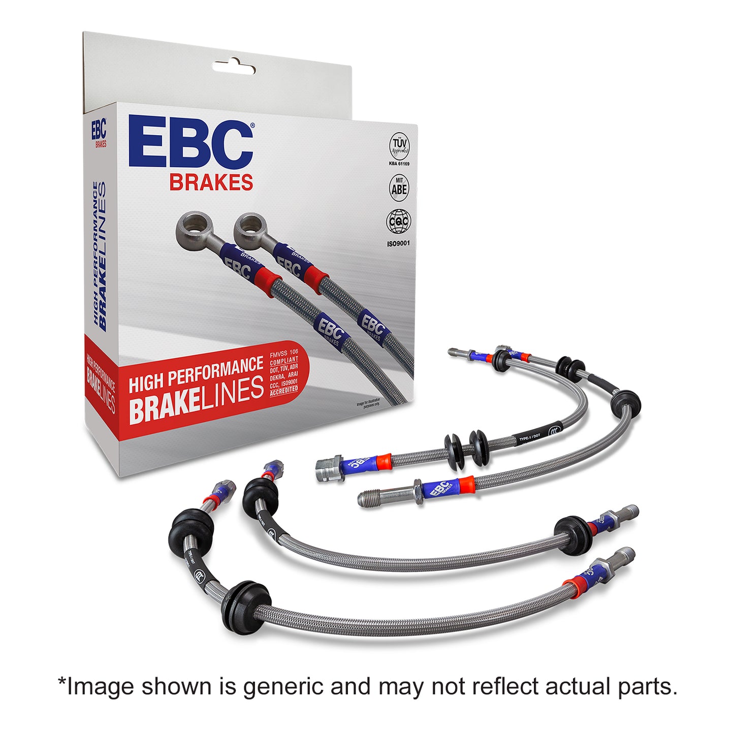 EBC Brake Line Stainless Braided Set (Pair) (BLA2155-4L)