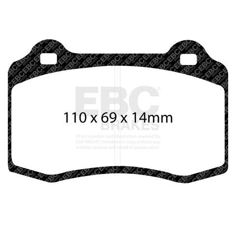 EBC Yellowstuff 4000 Series Street and Track Brake Pad Set (DP41140R)