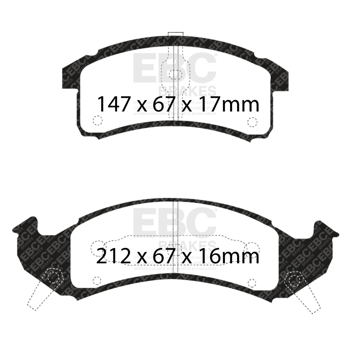 EBC Yellowstuff 4000 Series Street and Track Brake Pad Set (DP41271R)