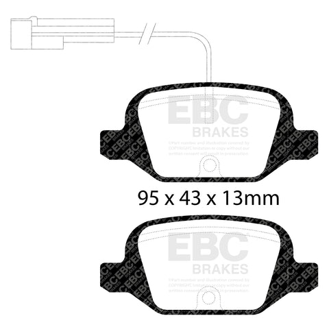 EBC Yellowstuff 4000 Series Street and Track Brake Pad Set (DP41338/2R)