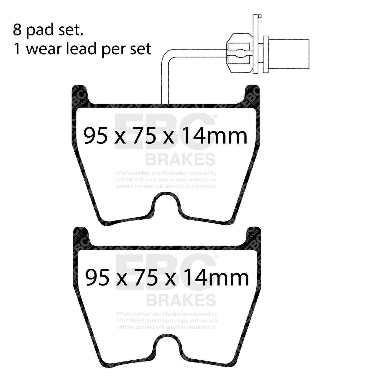 EBC Yellowstuff 4000 Series Street and Track Brake Pad Set (DP41513/3R)