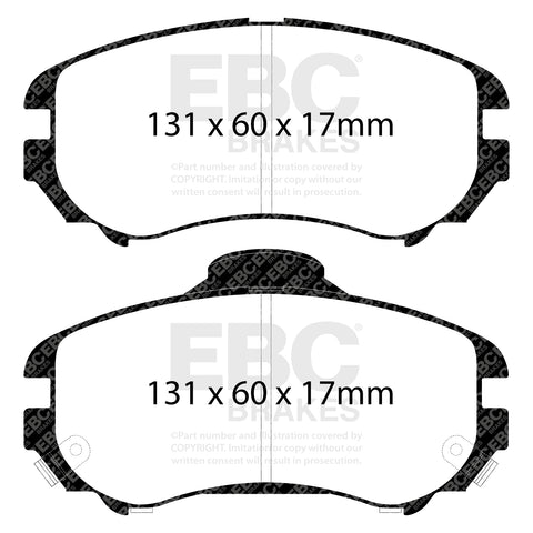 EBC Yellowstuff 4000 Series Street and Track Brake Pad Set (DP41643R)