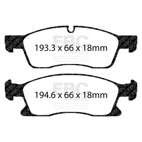 EBC Yellowstuff 4000 Series Street and Track Brake Pad Set (DP41871R)