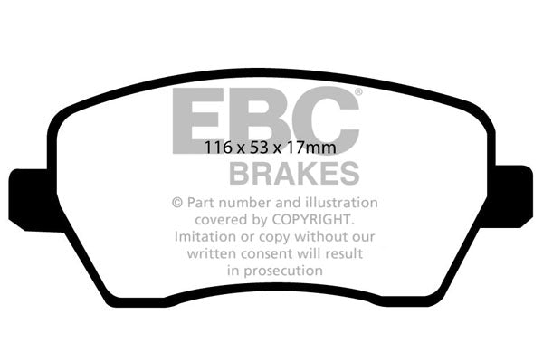 EBC Yellowstuff 4000 Series Street and Track Brake Pad Set (DP41903R)