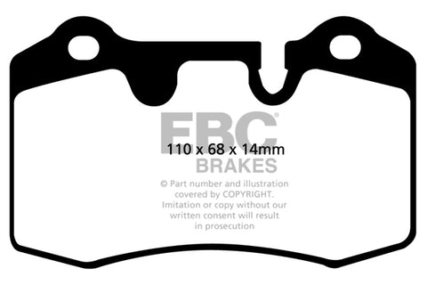 EBC Yellowstuff 4000 Series Street and Track Brake Pad Set (DP41909R)