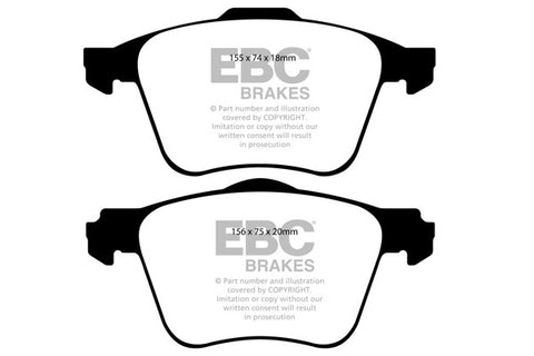 EBC Yellowstuff 4000 Series Street and Track Brake Pad Set (DP41914R)