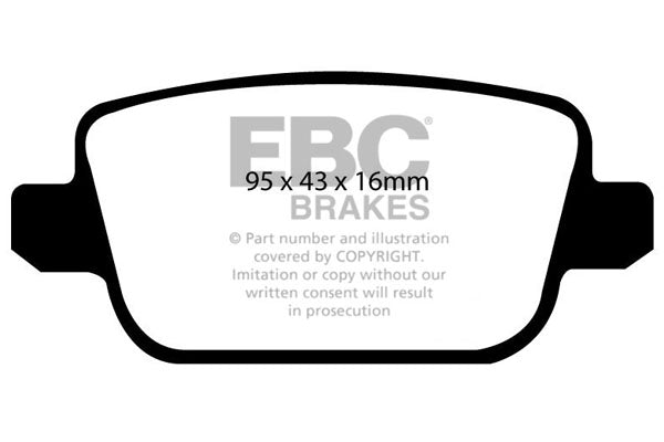 EBC Yellowstuff 4000 Series Street and Track Brake Pad Set (DP41933R)