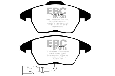 EBC Yellowstuff 4000 Series Street and Track Brake Pad Set (DP41945R)