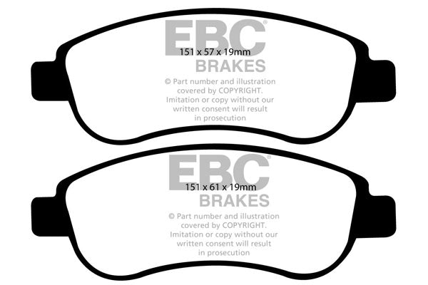 EBC Greenstuff 6000 Series Truck and SUV Brake Pad Set (DP61951)