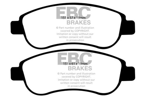 EBC Yellowstuff 4000 Series Street and Track Brake Pad Set (DP41951R)