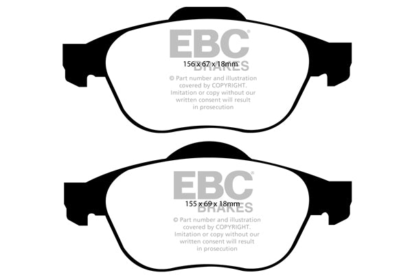 EBC Yellowstuff 4000 Series Street and Track Brake Pad Set (DP41958R)