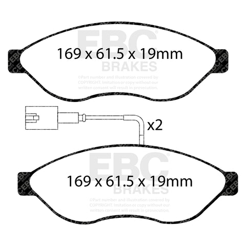 EBC Ultimax OE Replacement Brake Pad Set (DP1968/2)