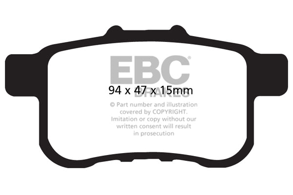 EBC Yellowstuff 4000 Series Street and Track Brake Pad Set (DP41987R)