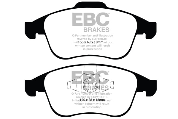 EBC Yellowstuff 4000 Series Street and Track Brake Pad Set (DP41993R)