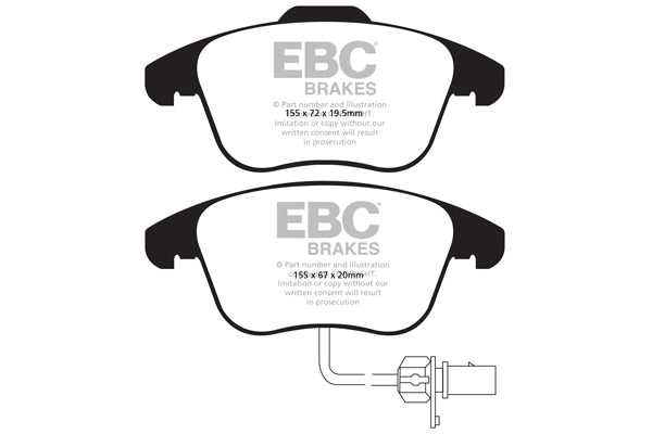 EBC Yellowstuff 4000 Series Street and Track Brake Pad Set (DP41998R)