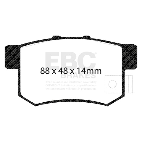 EBC Yellowstuff 4000 Series Street and Track Brake Pad Set (DP4781/2R)