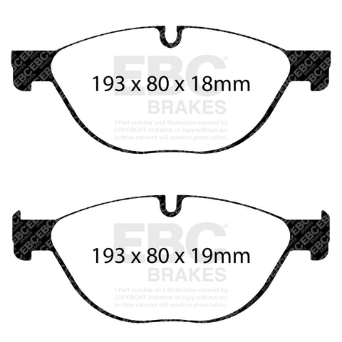 EBC Greenstuff 2000 Series Sport Brake Pad Set (DP22019)