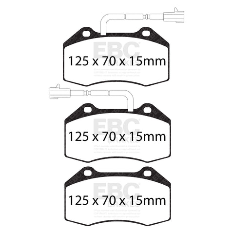 EBC Yellowstuff 4000 Series Street and Track Brake Pad Set (DP42021/2R)