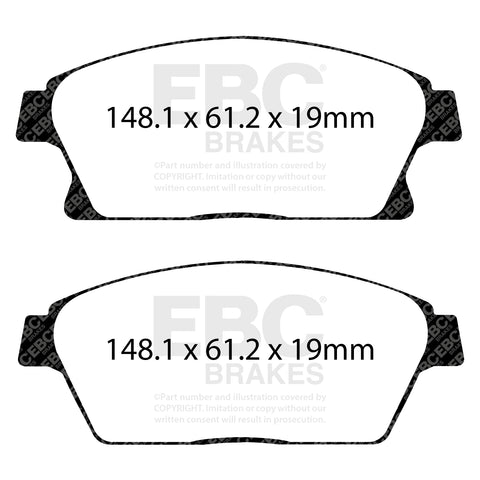 EBC Greenstuff 2000 Series Sport Brake Pad Set (DP22067)