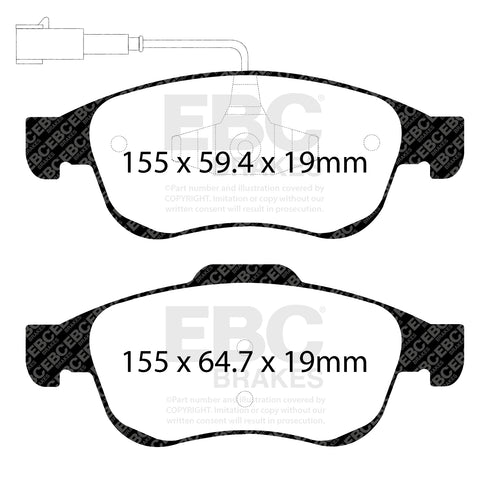 EBC Greenstuff 2000 Series Sport Brake Pad Set (DP22078)