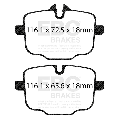 EBC YellowStuff Pad & 2pc Disc Kit (P2DK063Y) Front + Rear