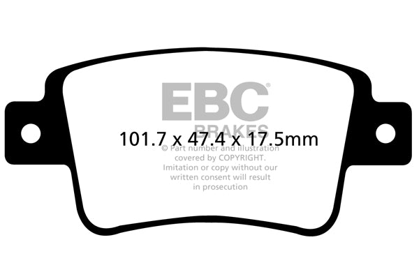 EBC Yellowstuff 4000 Series Street and Track Brake Pad Set (DP42101R)