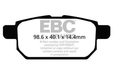 EBC Yellowstuff 4000 Series Street and Track Brake Pad Set (DP42120R)