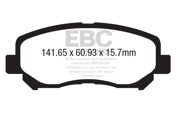 EBC Yellowstuff 4000 Series Street and Track Brake Pad Set (DP42134R)