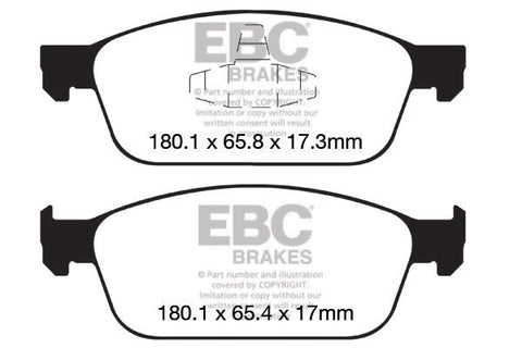 EBC Yellowstuff 4000 Series Street and Track Brake Pad Set (DP42145R)