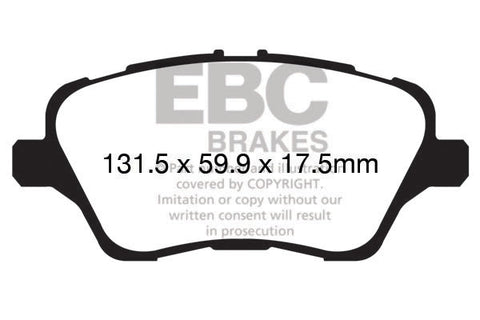 EBC Yellowstuff 4000 Series Street and Track Brake Pad Set (DP42149R)