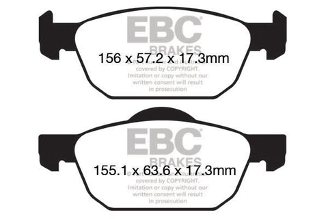 EBC Yellowstuff 4000 Series Street and Track Brake Pad Set (DP42154R)