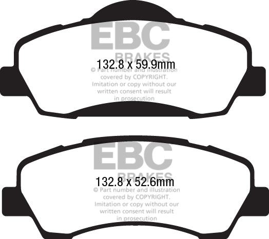 EBC Yellowstuff 4000 Series Street and Track Brake Pad Set (DP42177R)