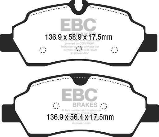 EBC Yellowstuff 4000 Series Street and Track Brake Pad Set (DP42222R)