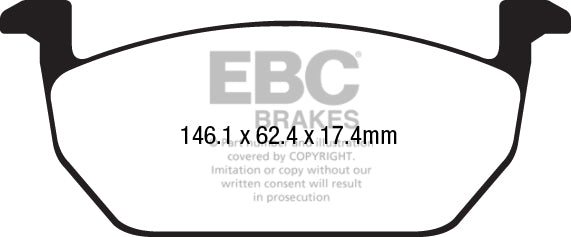 EBC Yellowstuff 4000 Series Street and Track Brake Pad Set (DP42225R)