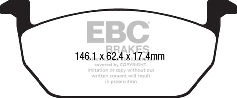 EBC Yellowstuff 4000 Series Street and Track Brake Pad Set (DP42225R)