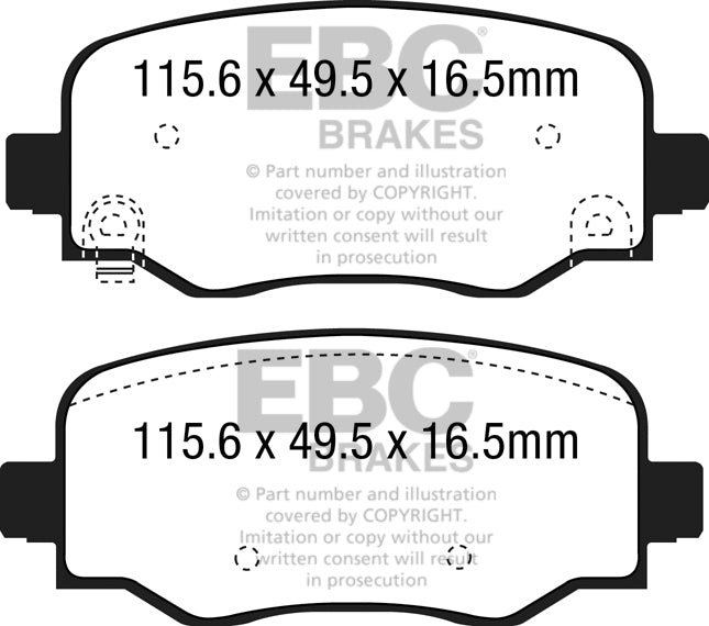 EBC Greenstuff 2000 Series Sport Brake Pad Set (DP22237)