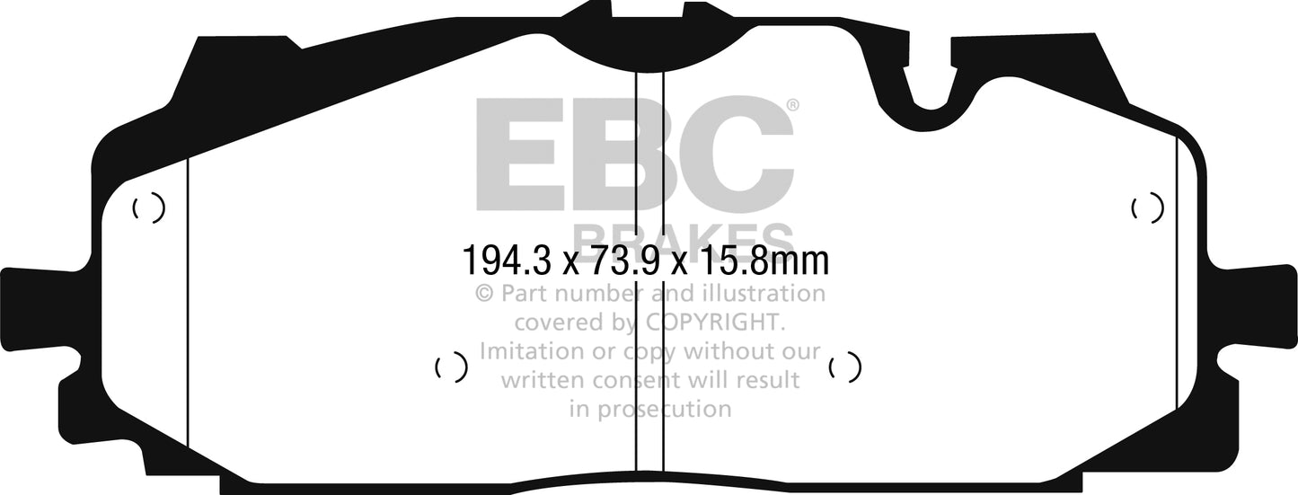 EBC Yellowstuff 4000 Series Street and Track Brake Pad Set (DP42277R)