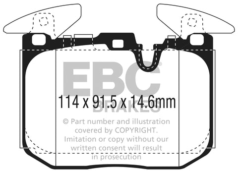 EBC Yellowstuff 4000 Series Street and Track Brake Pad Set (DP42303R)