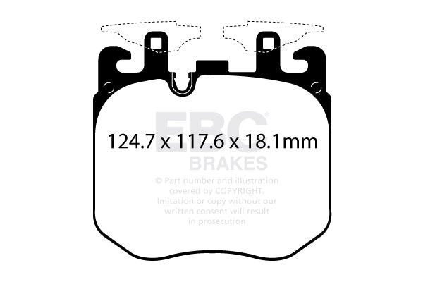 EBC Yellowstuff 4000 Series Street and Track Brake Pad Set (DP42304R)