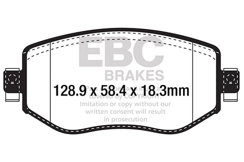 EBC Yellowstuff 4000 Series Street and Track Brake Pad Set (DP42309R)