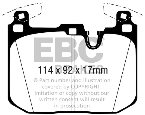 EBC Yellowstuff 4000 Series Street and Track Brake Pad Set (DP42360R)