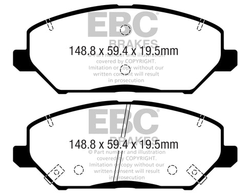 EBC Yellowstuff 4000 Series Street and Track Brake Pad Set (DP42362R)