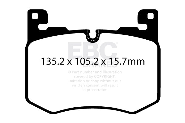 EBC Yellowstuff 4000 Series Street and Track Brake Pad Set (DP42412R)