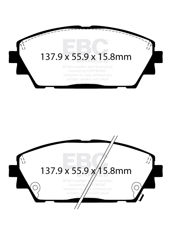 EBC Yellowstuff 4000 Series Street and Track Brake Pad Set (DP42416R)