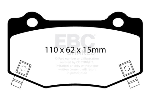 EBC Yellowstuff 4000 Series Street and Track Brake Pad Set (DP43023R)