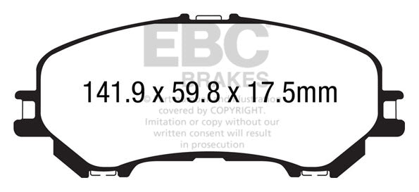 EBC Yellowstuff 4000 Series Street and Track Brake Pad Set (DP43032R)