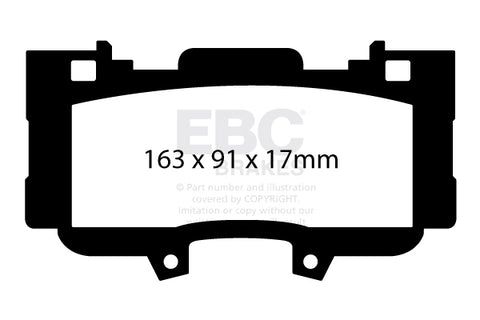 EBC Yellowstuff 4000 Series Street and Track Brake Pad Set (DP43042R)