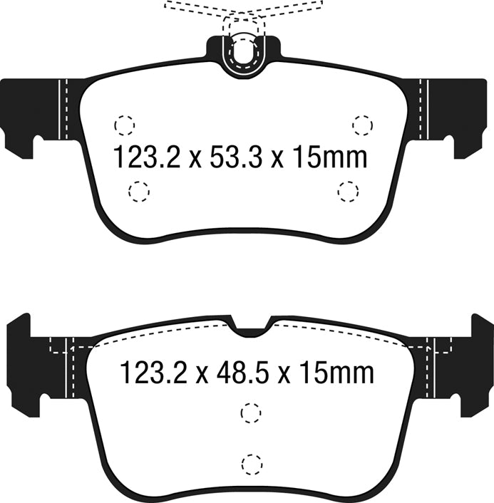 EBC Yellowstuff 4000 Series Street and Track Brake Pad Set (DP43047R)