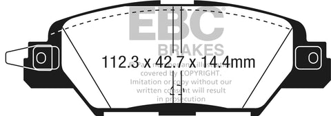 EBC Yellowstuff 4000 Series Street and Track Brake Pad Set (DP43071R)