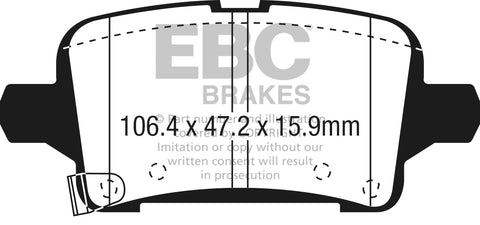 EBC Yellowstuff 4000 Series Street and Track Brake Pad Set (DP43074R)